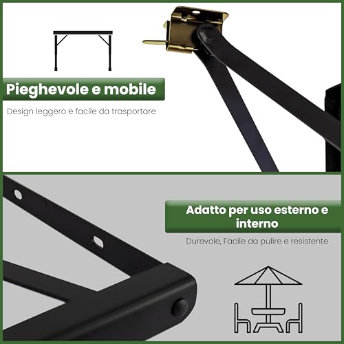 Vigormat Gambe di Ricambio per Panca Set Birreria in Metallo (2 Gambe + Kit (Verde))