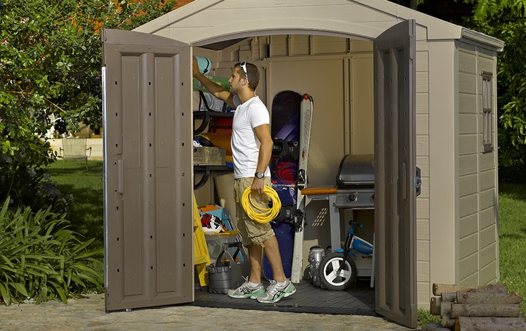 Keter Factor 8x6 - Casetta da giardino in resina 2,56m x 1,82m x 2,43H 4,65 mq con pavimento -