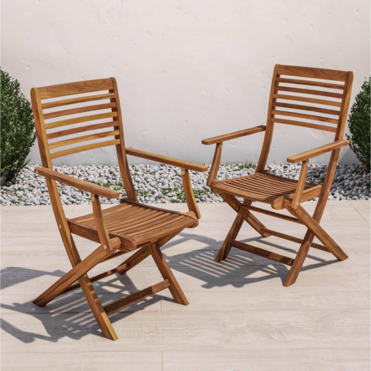 Sedie Pieghevoli Acacia con Bracciolo