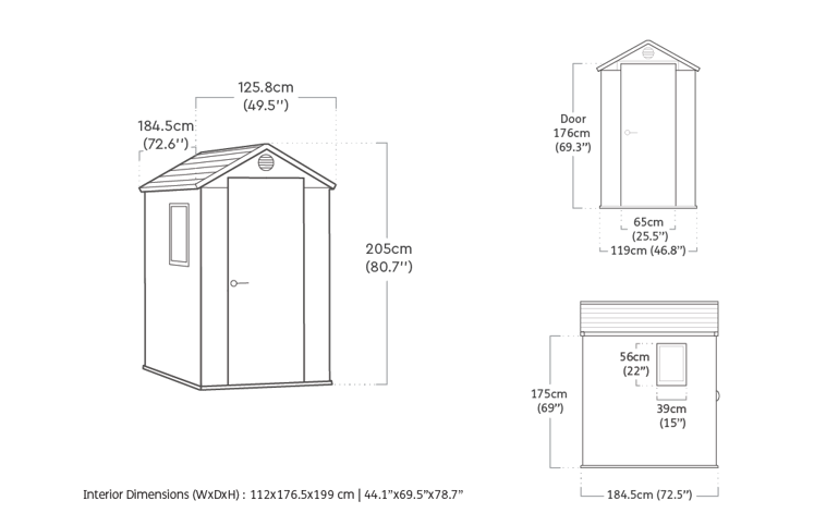 Casetta da giardino in resina 1,80m x 1,30m 2,34 mq con pavimento - Keter Darwin 4x6