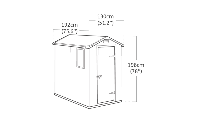 Casetta da giardino in resina 1,80m x 1,30m 2,34 mq con pavimento - Keter Manor 4x6