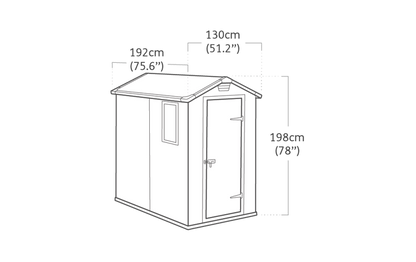 Casetta da giardino in resina 1,80m x 1,30m 2,34 mq con pavimento - Keter Manor 4x6