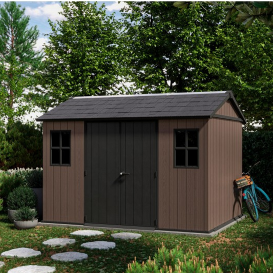 Keter Newton 1175/7511 - Casetta da giardino in resina Evotech 3,50m x 2,30m 8,05 mq con pavimento