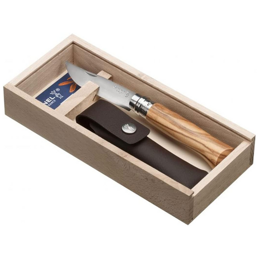 Opinel N°8, Coltello Serramanico con Fodero Unisex – Adulto, Marrone, Taglia Unica